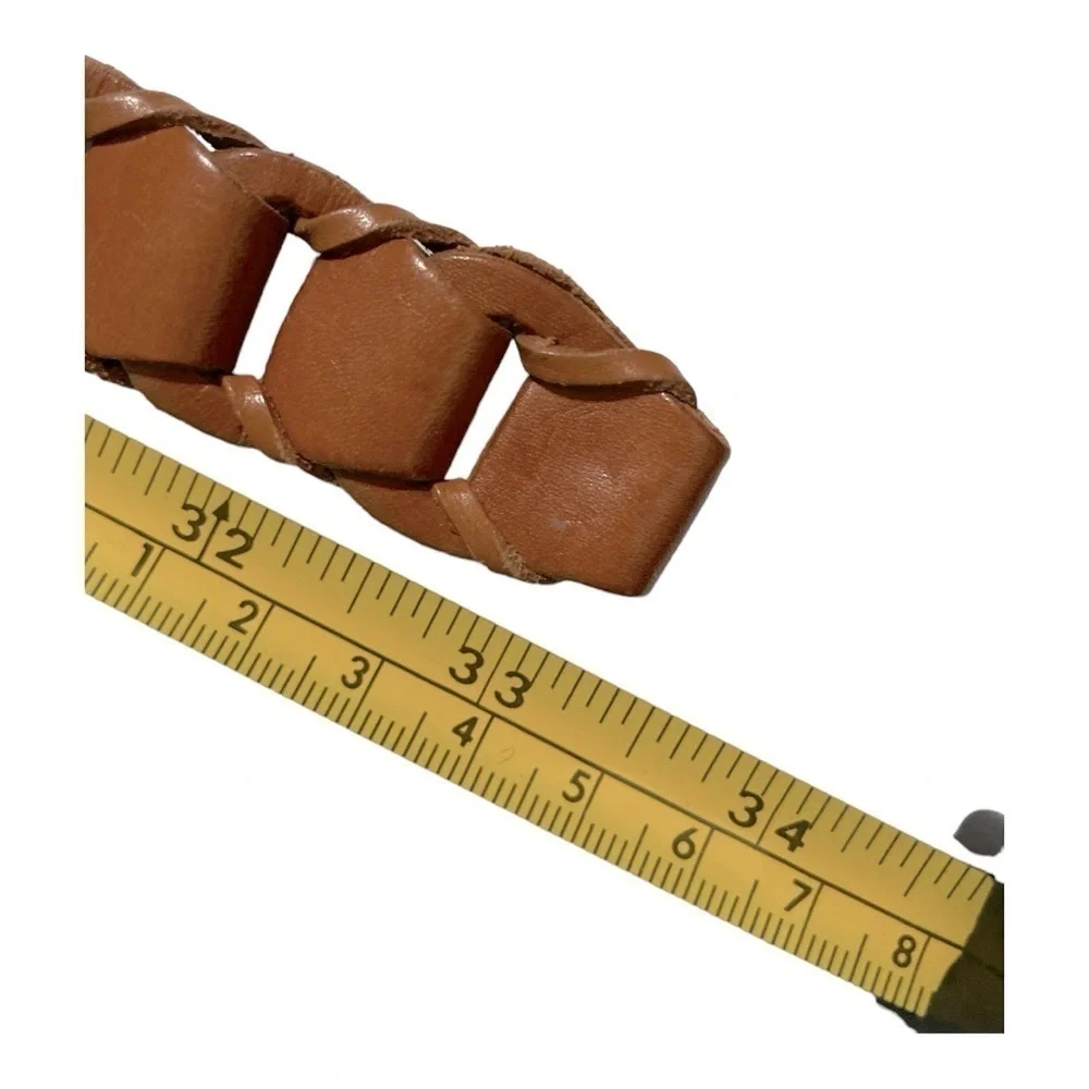 Chain Link Woven, Genuine Leather Belt, size S/M